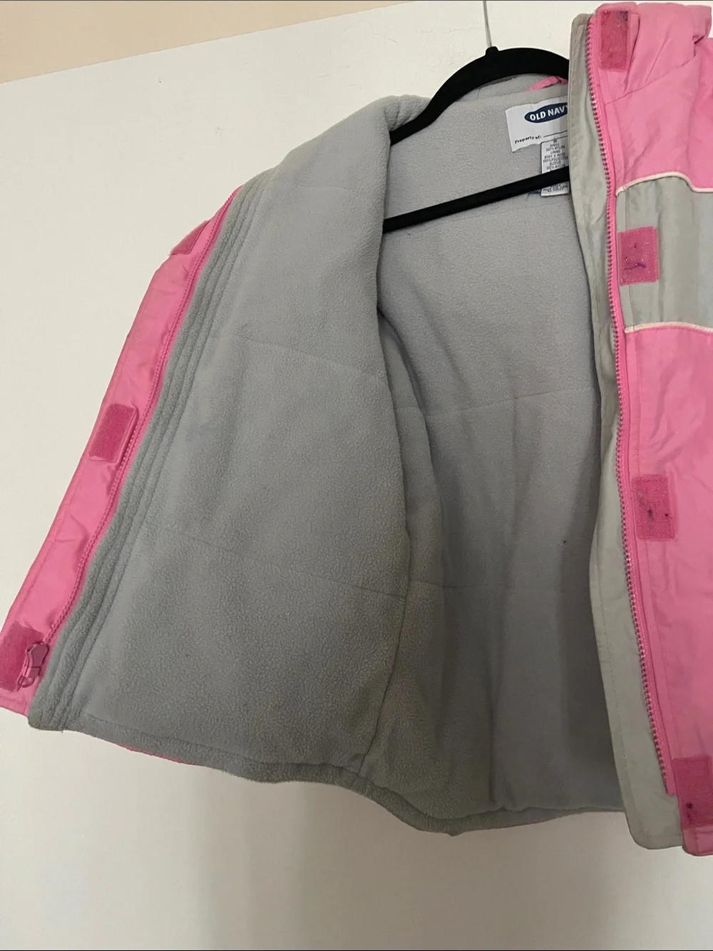 Girls' Pink and Gray Hooded Winter Coat